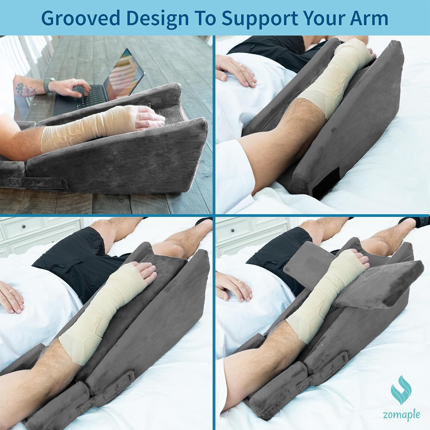 Zomaple Arm Elevation Pillow for Post Surgery Support – Recovery Boost Arm Pillow for Adults After Surgery – Arm Rest Pillow for Bed & Couch with