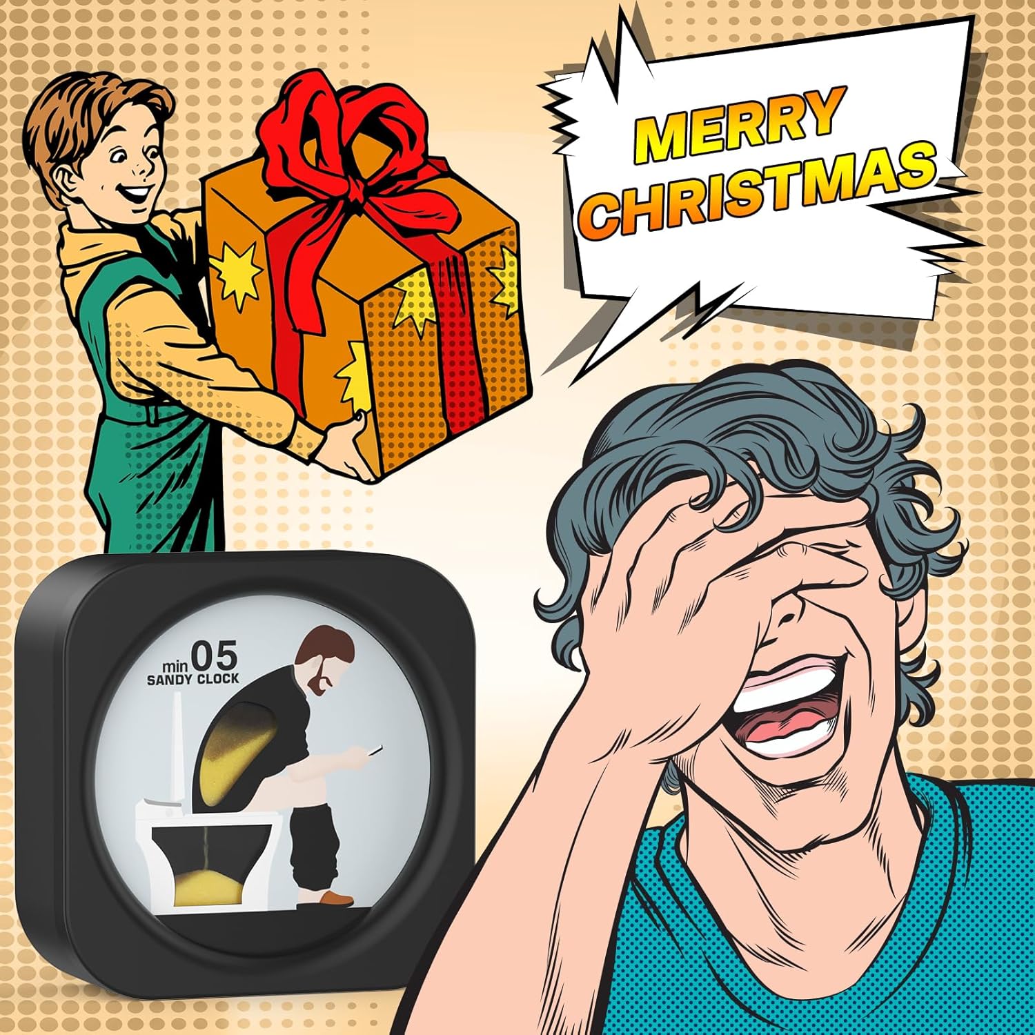 Regalos de broma para hombres, rellenos de calcetines  Divertido temporizador de arena de inodoro de Navidad, regalo para adultos, divertido regalo