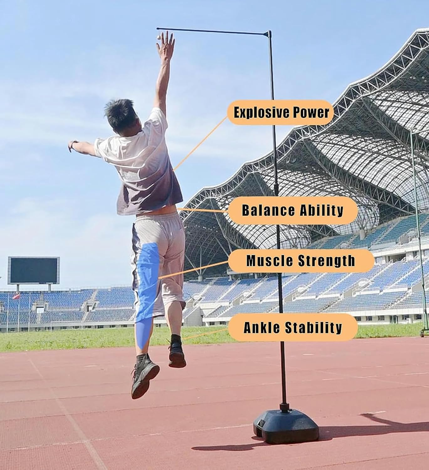 YAZGAN Probador de medida de entrenamiento de salto vertical, Impresión láser de escala de salto vertical, Dispositivo de medición de salto escolar,