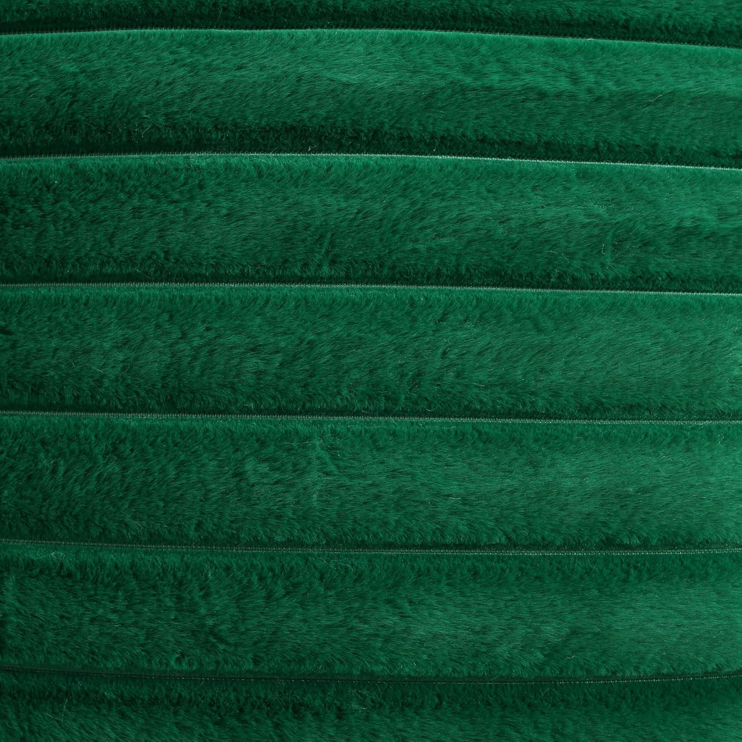 Juego de 2 fundas de almohada decorativas con rayas de color verde esmeralda, 16 x 16 pulgadas, cuadradas y primaverales, piel sintética de conejo