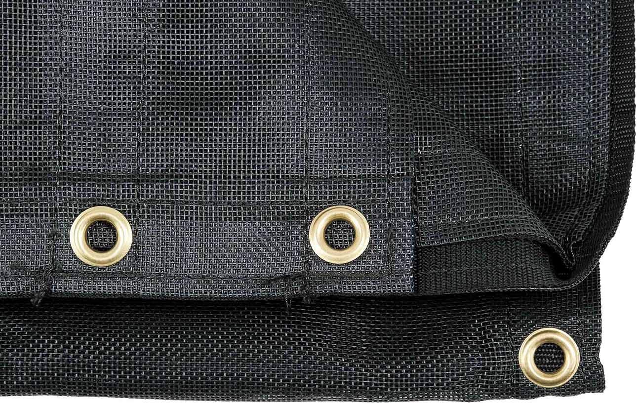 Mytee Products Lona de malla para camión volquete de 5 pies 6 pulgadas x 14 pies con doble bolsillo y ojales de 5 pulgadas y 18 onzas, lona para