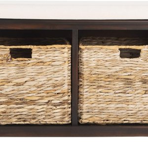 SAFAVIEH Home Collection Freddy – Banco de almacenamiento de mimbre con 2 cajones y cojín (totalmente montado) SAFAVIEH Home Collection Freddy – Banco de almacenamiento de mimbre con 2 cajones y cojín (totalmente montado)