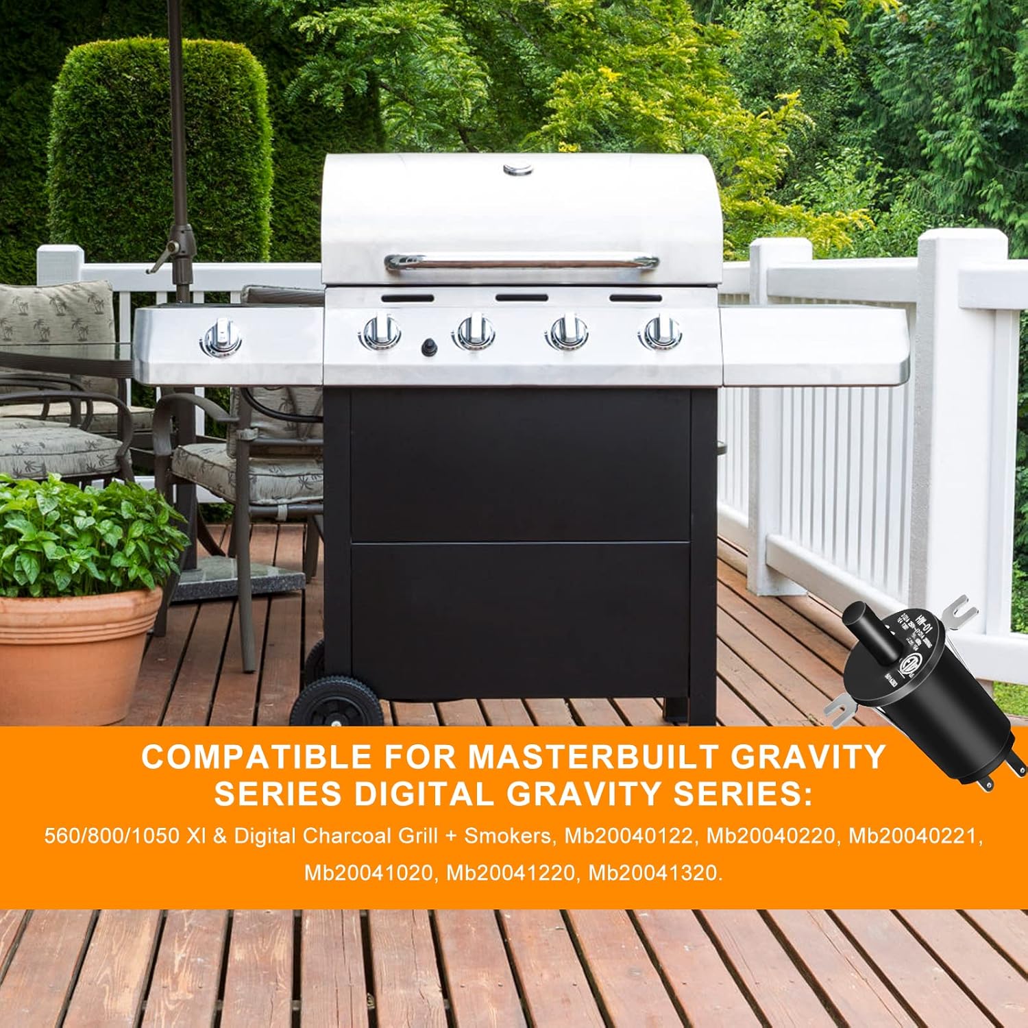 Tapa de tolvainterruptor de puerta pieza de repuesto para Masterbuilt Gravity Series 5608001050 Xl y parrilla digital de carbón y ahumador, 1 paquete