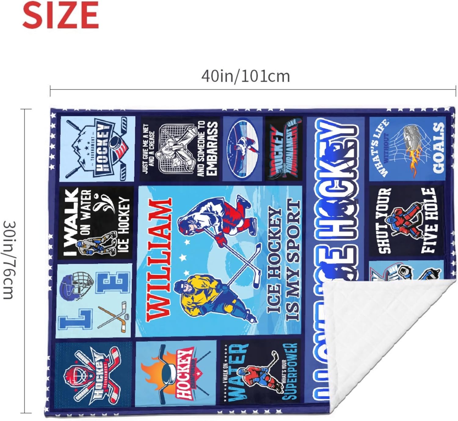 COW BLANKET Regalos personalizados de hockey sobre hielo para adolescentes, niños y niñas, mantas personalizadas de franela de alta calidad, regalos