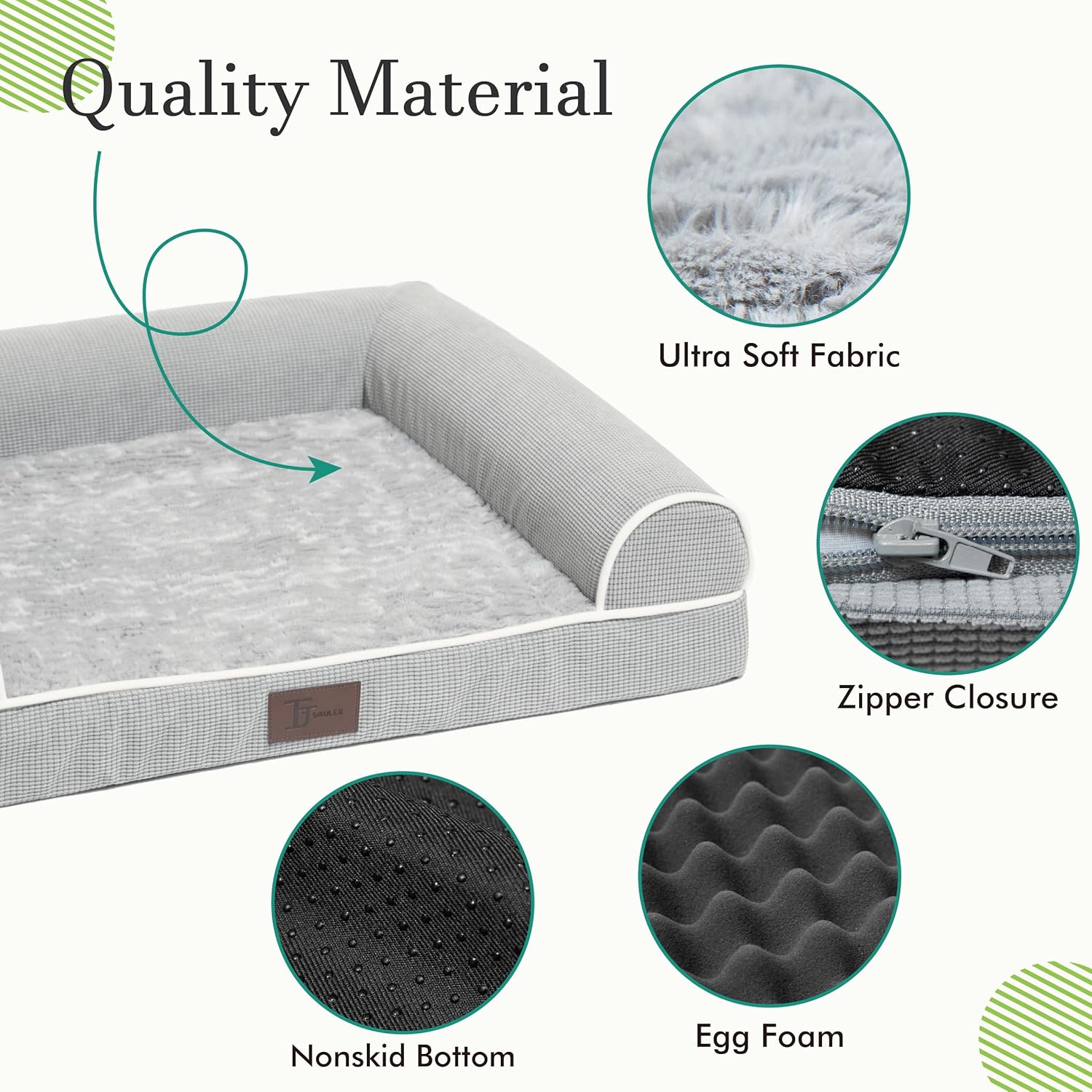 Camas ortopédicas para perros grandes, tapete de espuma para mascotas forrado impermeable con funda extraíble y lavable y parte inferior