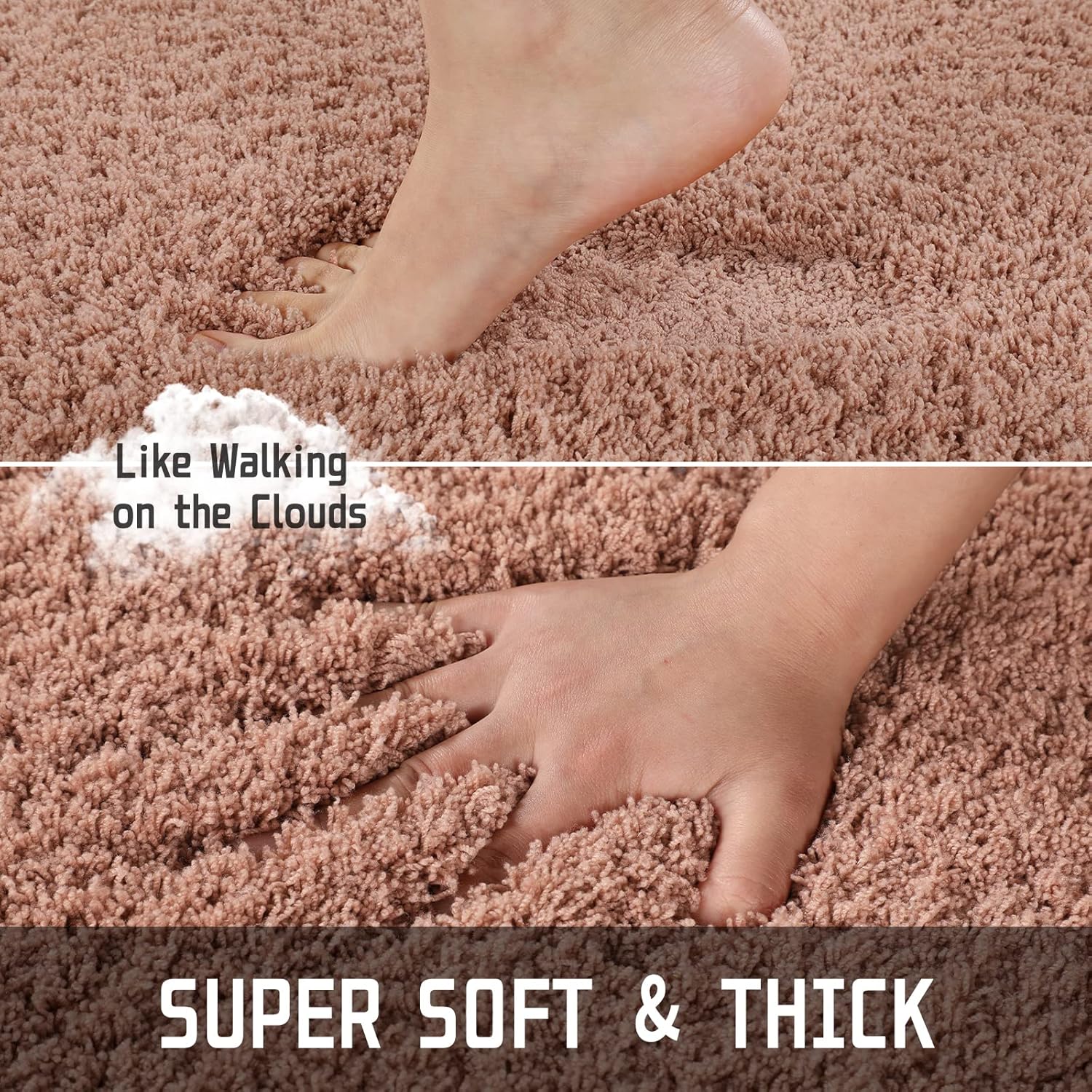 Yimobra Alfombra de baño esponjosa, mullida, suave, cómoda, antideslizante, absorbe el agua, microfibra, secado rápido, lavable a máquina, gruesas,