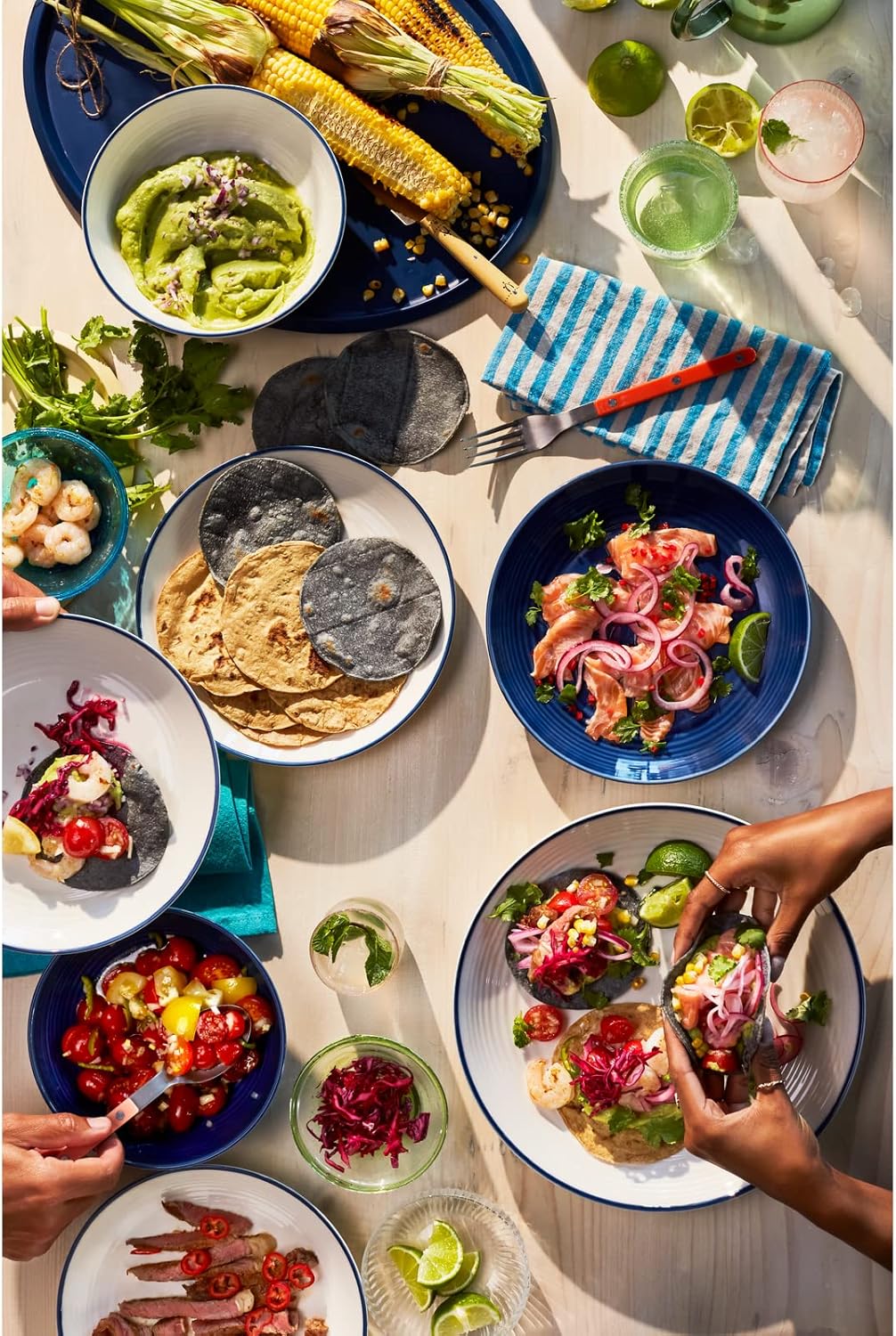 Royal Doulton Exclusively for Gordon Ramsay Maze Denim Line – Vajilla (16 piezas), color blanco