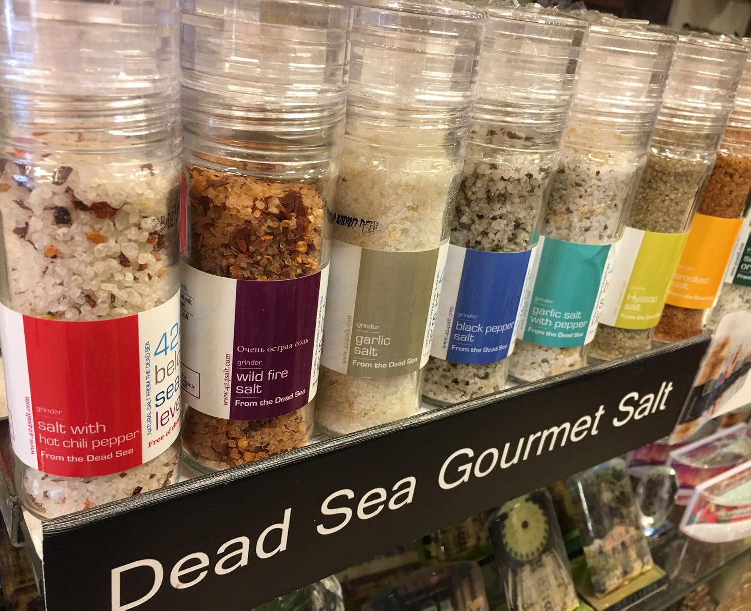 Colección de sal de ajo y romero gourmet de sal del mar muerto, 3.87 onzas