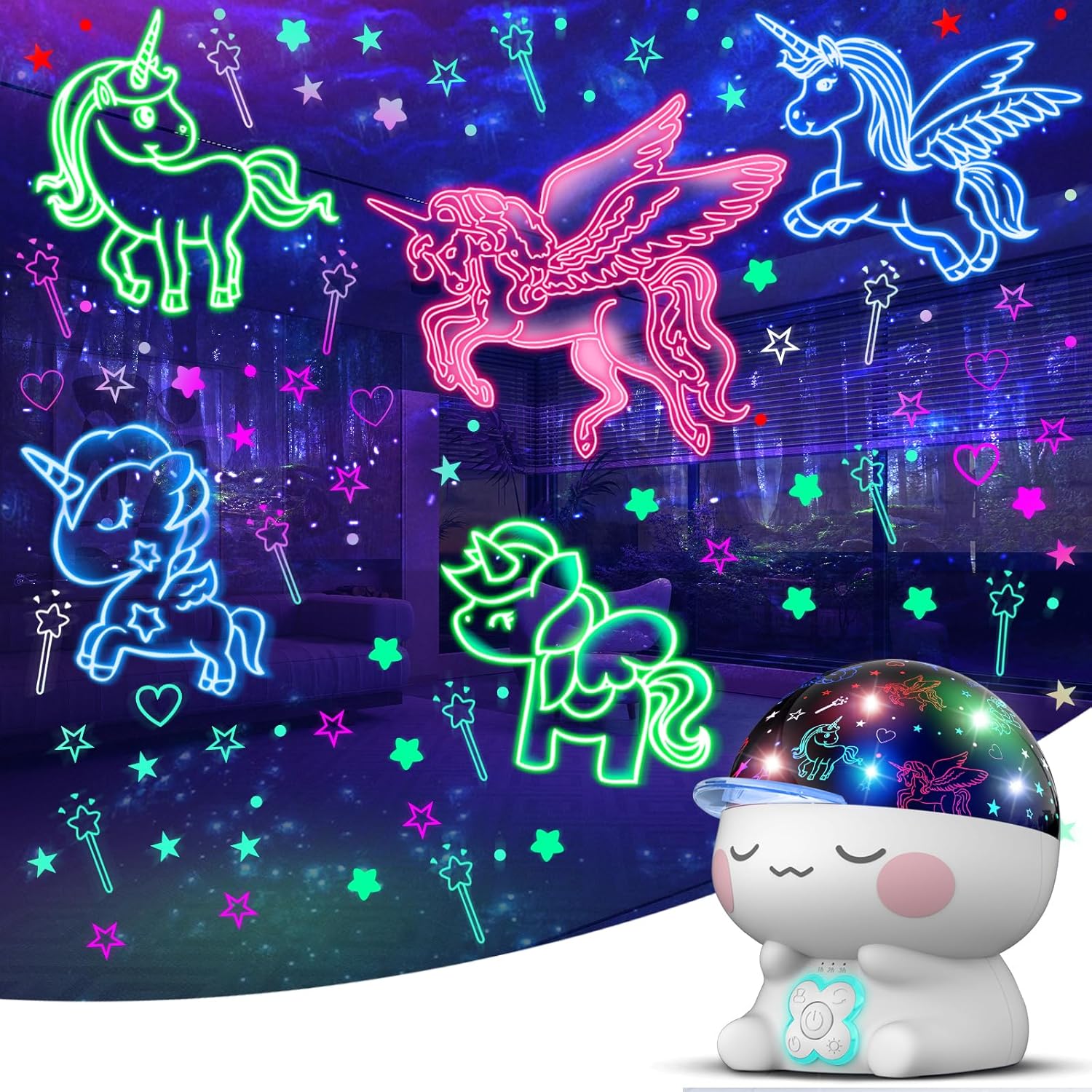 Regalos de unicornios para niñas, juguetes para niñas de 8 a 10 años, juguetes de unicornio para niñas de 6 a 8 años. Unicornio. Proyector de luz