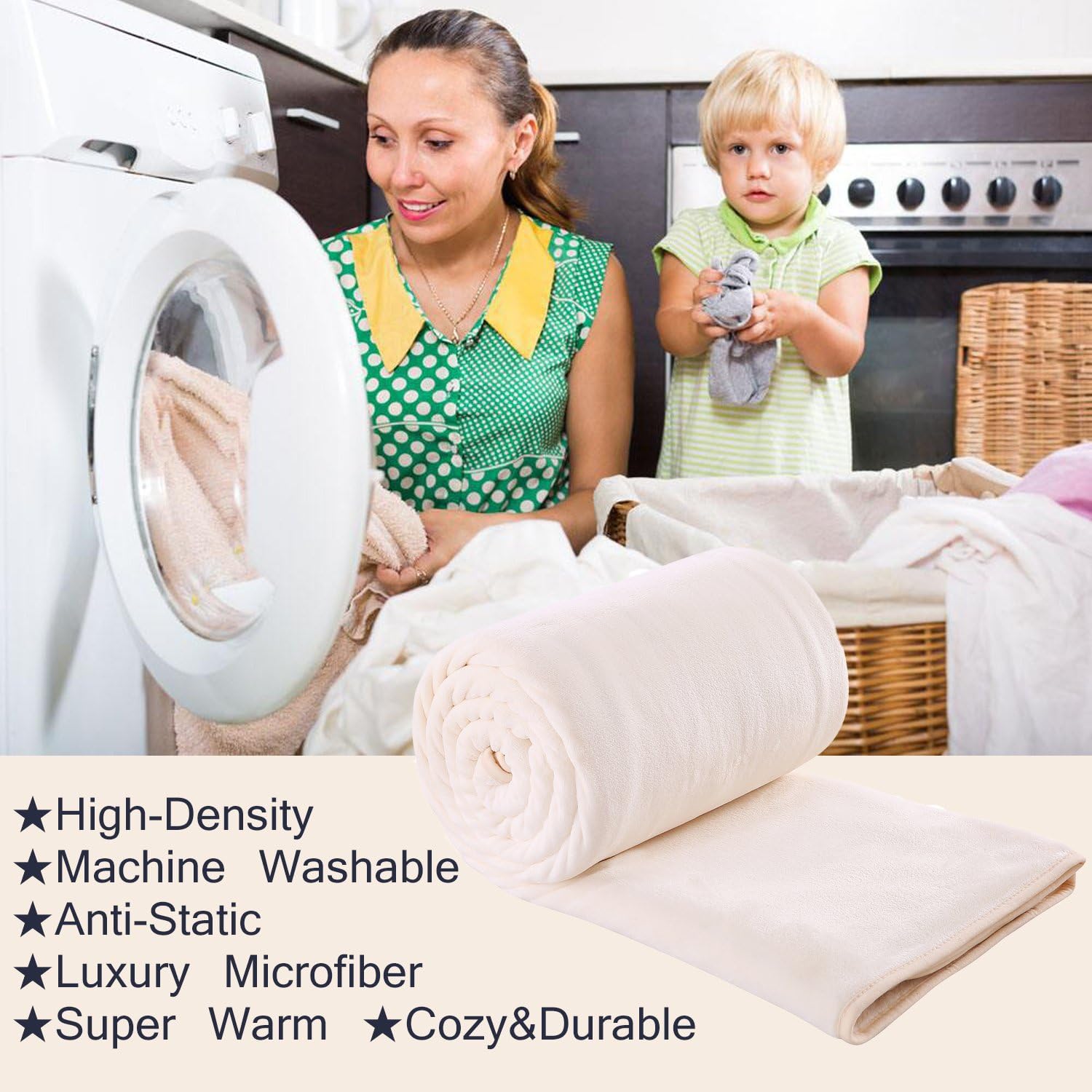 Hozy – Cobija de forro polar para cama de 330GSM, suave, tela cepillada, muy cálida, para el sofá