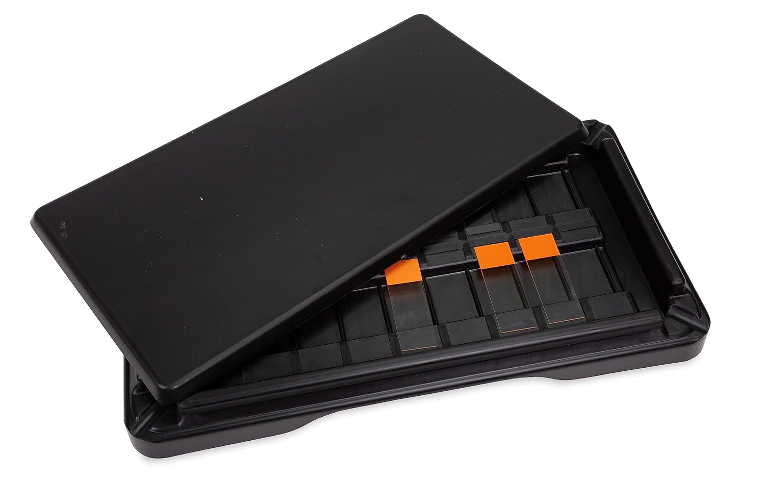 Bandeja de tinción deslizante personalizable, capacidad para 18 diapositivas, color negro