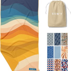 SUN’Y Toalla de playa de microfibra – Toalla de secado rápido, toalla de playa sin arena, toalla de playa compacta de viaje, toalla de playa ligera SUN’Y Toalla de playa de microfibra – Toalla de secado rápido, toalla de playa sin arena, toalla de playa compacta de viaje, toalla de playa ligera