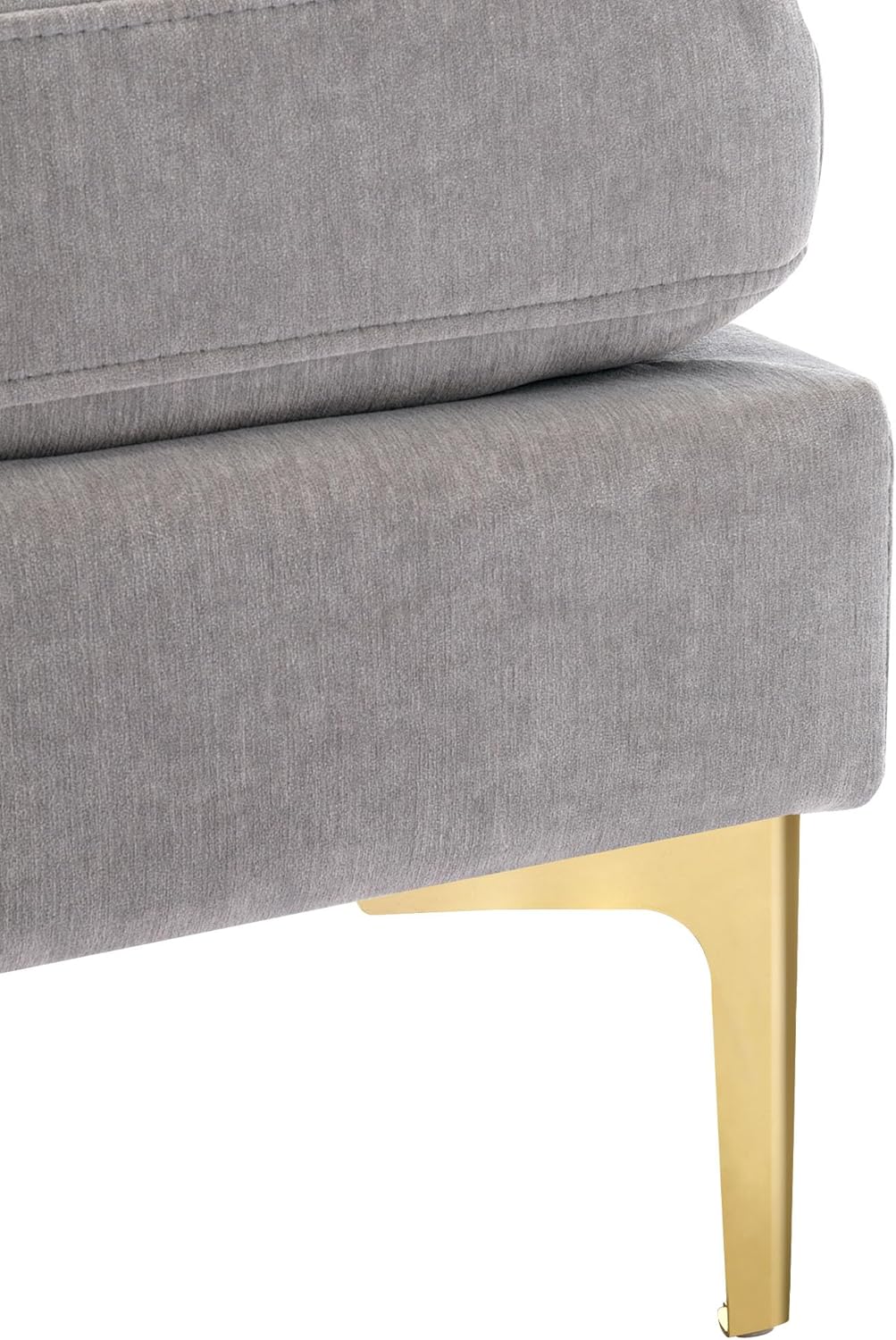 Merax, Sofá seccional convertible gris claro de 110 pulgadas de largo, sofá en forma de U de terciopelo con otomana móvil y almacenamiento para sala