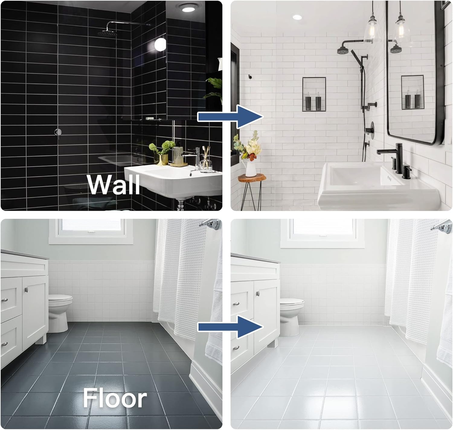 DWIL Kit de acabado de pintura para bañera, bañera y azulejos con herramientas, kit de reacabado de bañera a base de agua y bajo olor, pintura de