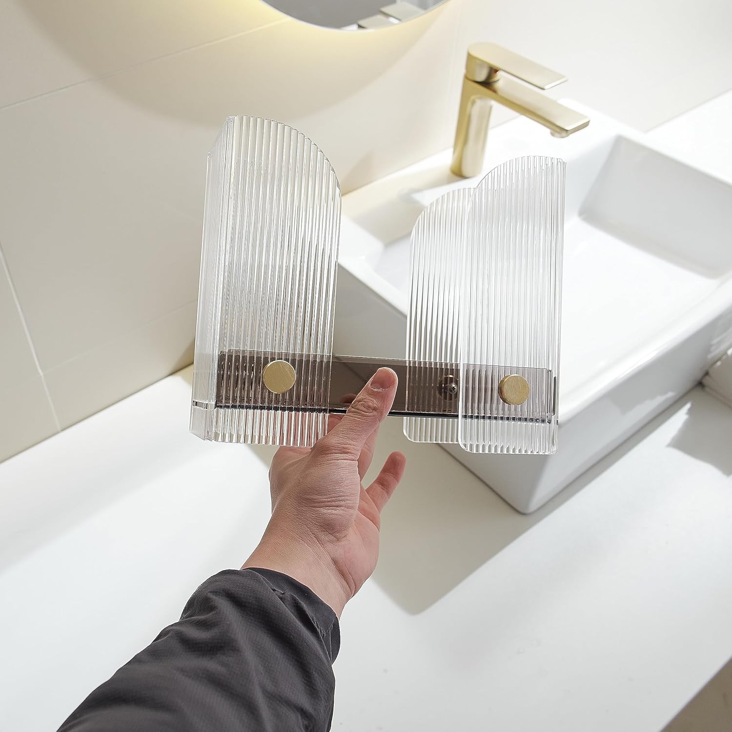 Servilletero acrílico para mesa dispensador de toallas de papel para encimera, soporte de almacenamiento transparente para cocina o baño para uso