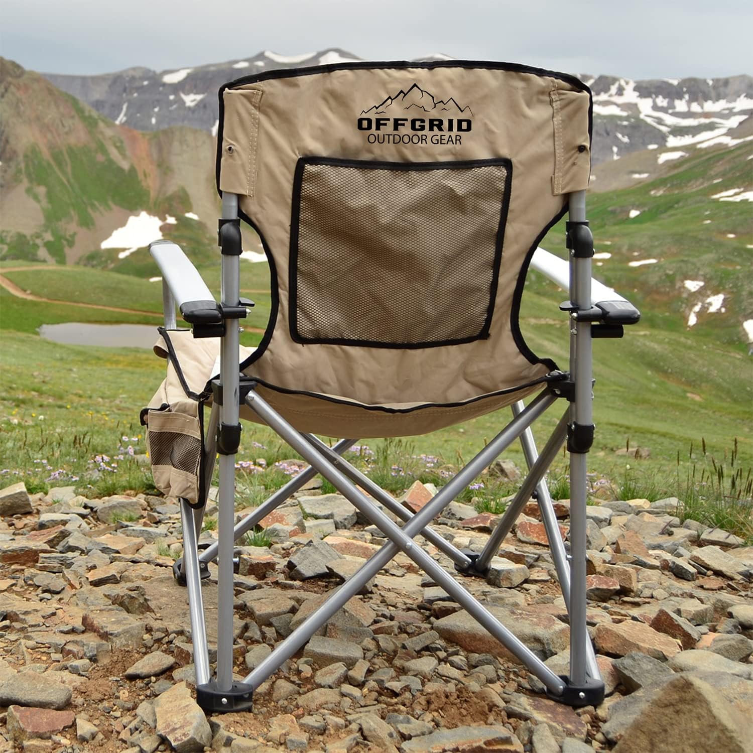 Raptor Series OFFGRID – Silla portátil plegable para acampar con bolsa de transporte, resistente, de gran tamaño