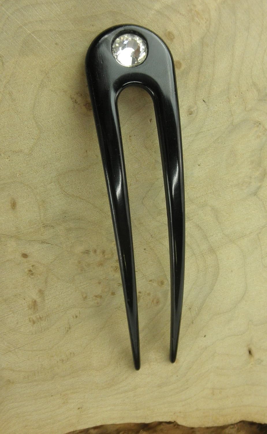 JWL Aluminio anodizado de dos puntas curvadas 4.5 “horquilla de pelo Pic Pic impermeable irrompible FPL 3.5” (negro)