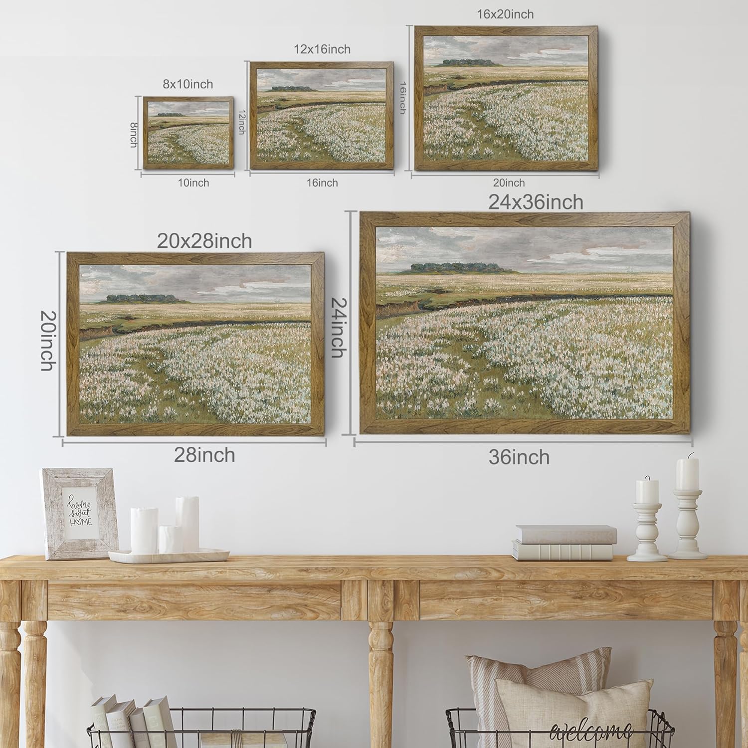 BANMU Pintura de jardín de mariposas de flores silvestres – Arte de pared botánico oscuro de primavera, pintura floral tonificada con joyas para