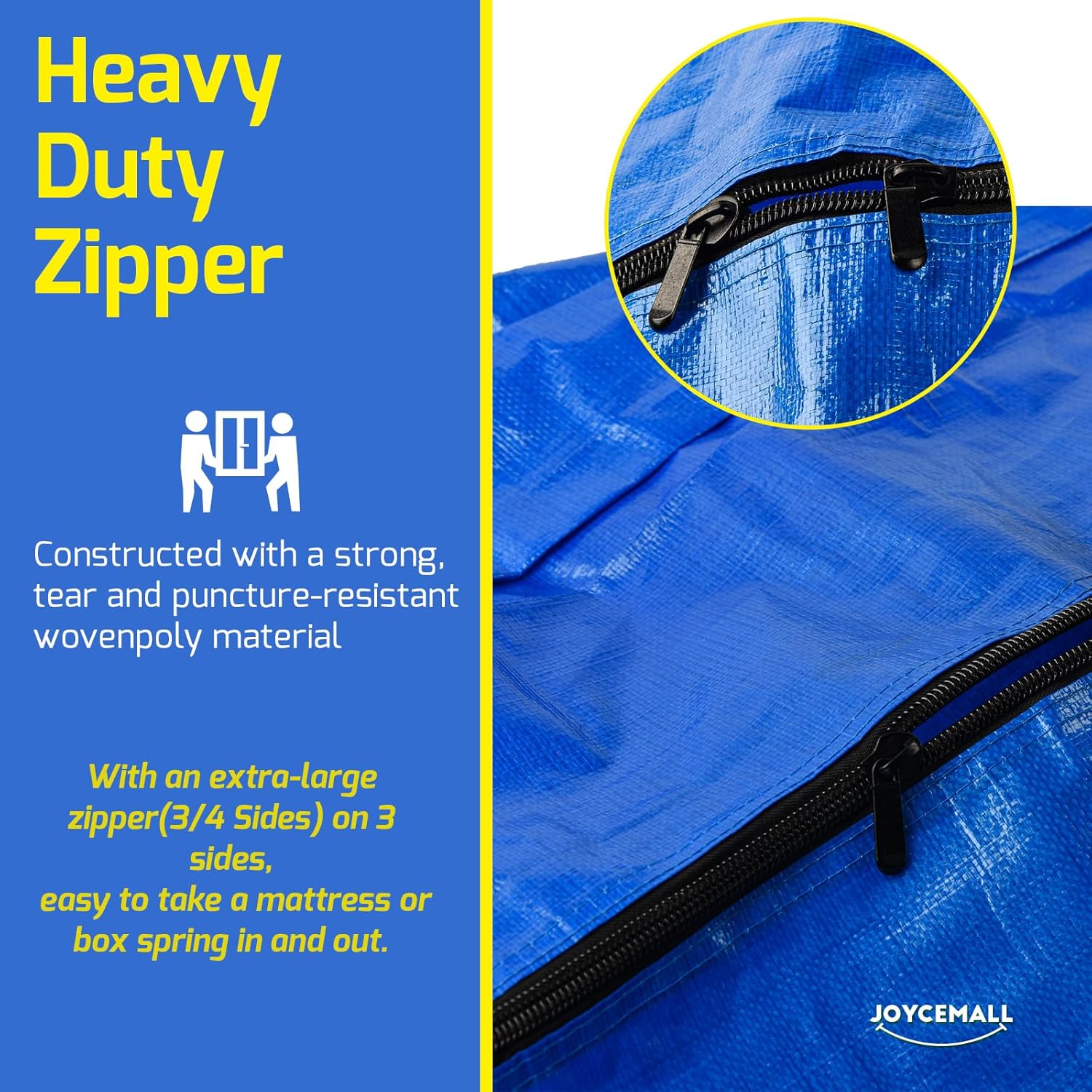 Bolsa de colchón tamaño King para mudanza y almacenamiento, protector de colchón reutilizable extra grueso, impermeable, resistente, con 8 asas de