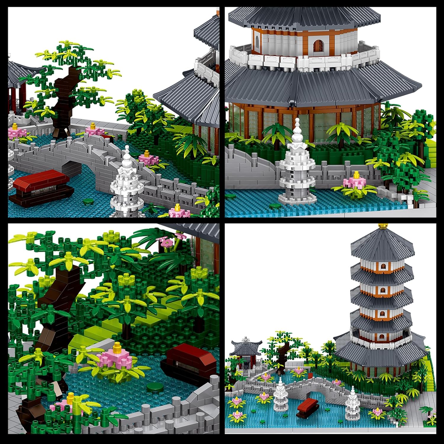 NEWABWN Juego de microbloques de construcción de arquitectura china, juego de construcción creativa, juguetes regalos para adultos y niños a partir