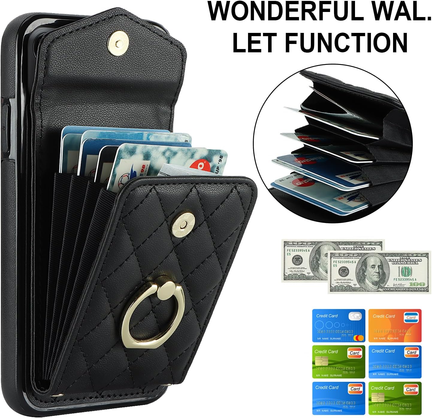 Asuwish Funda de teléfono para iPhone 12 Pro iPhone12 6.1 Funda tipo cartera con protector de pantalla de vidrio templado y correa cruzada para la