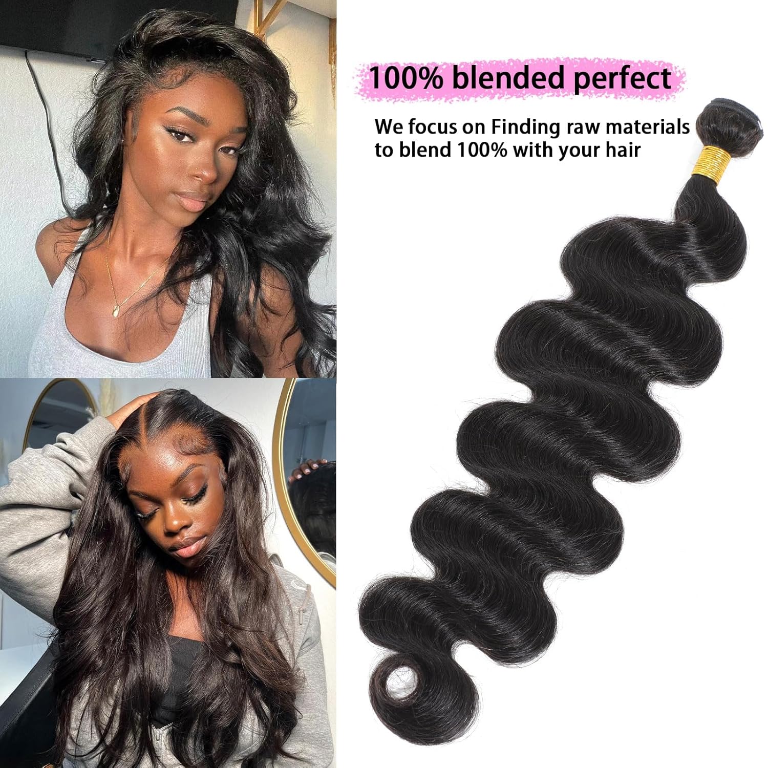 Yahmgc Paquetes individuales de cabello ondulado 12A, 100% mezclado, perfecto de 12 pulgadas, paquetes de cabello humano virgen brasileño, paquetes