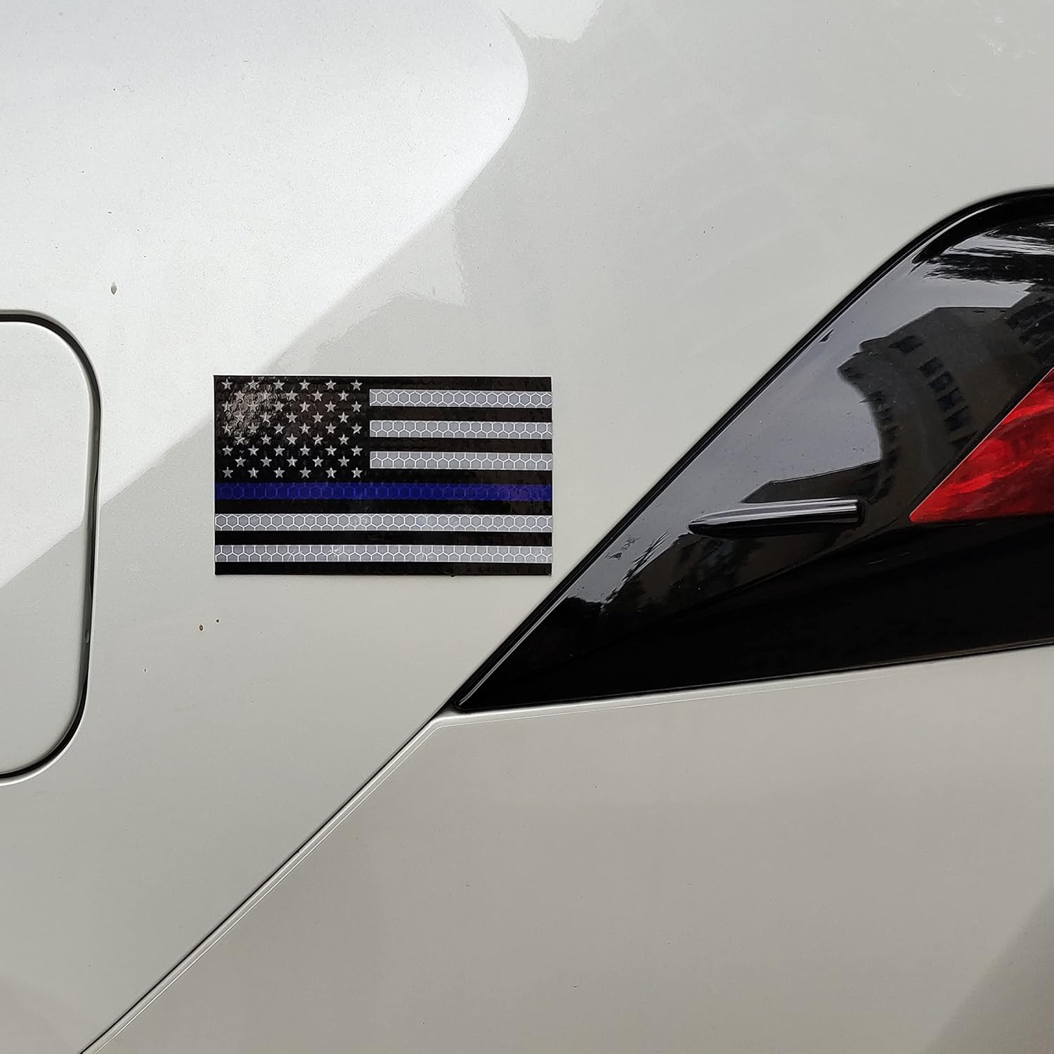 2 imanes reflectantes de línea azul delgada para automóvil, 5 x 3 pulgadas, imán de bandera estadounidense de línea azul para camiones, policías