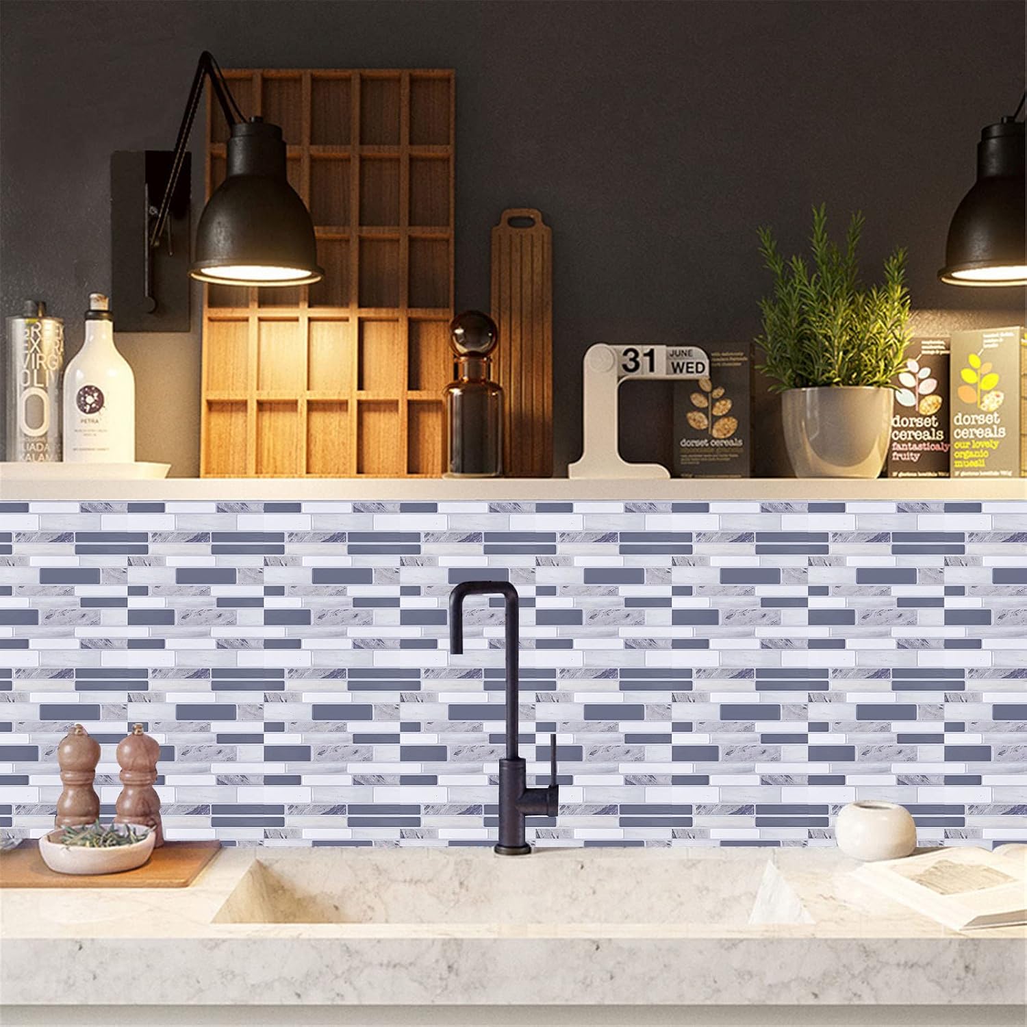 10 calcomanías autoadhesivas 3D para azulejos de pared, adhesivos decorativos para azulejos de cocina, tocadores de baño, decoración de chimenea,