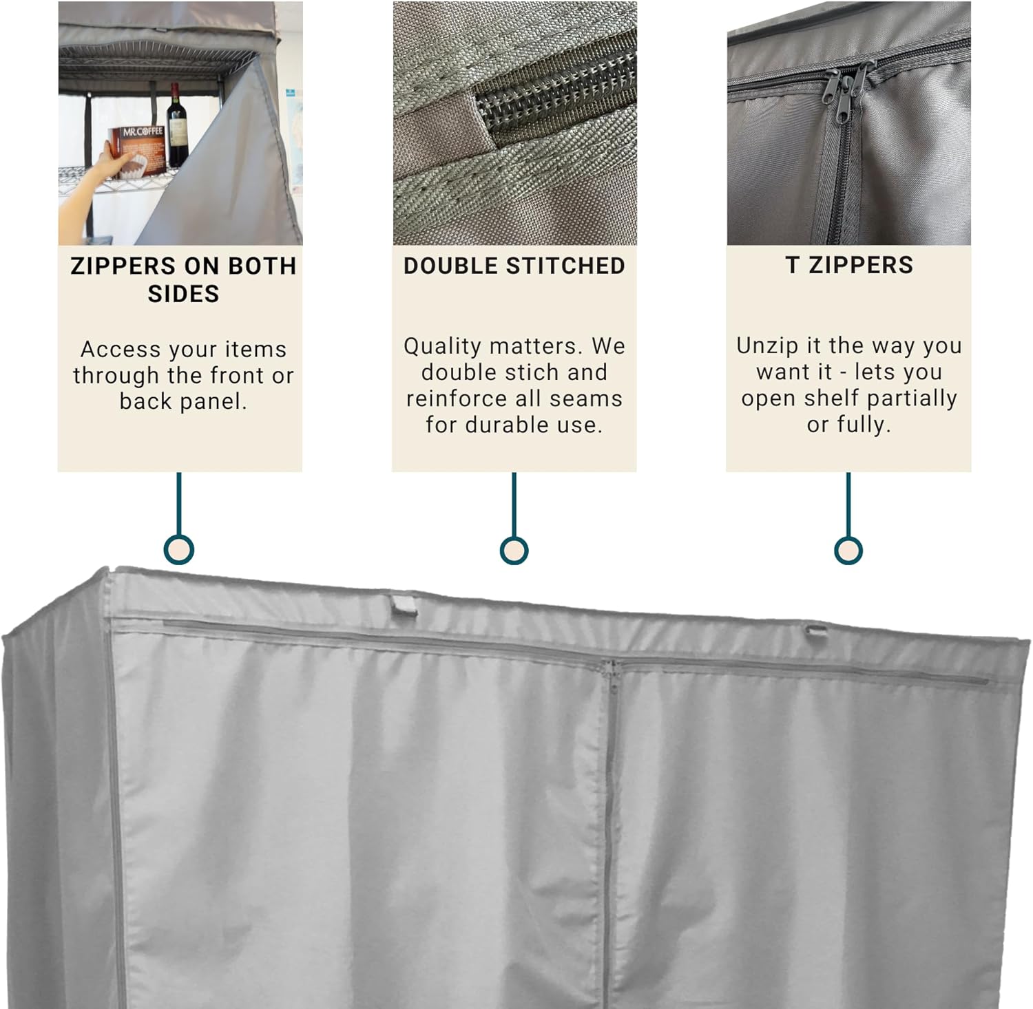 Formosa Covers Funda de estante de alambre de alta calidad, ajuste perfecto para estantes de alambre, versátiles cubiertas de estantes que protegen