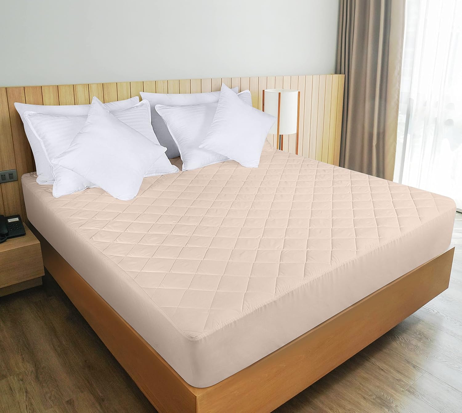 Utopia Bedding Protector de colchón acolchado, tamaño individual, protector de colchón elástico ajustable y funda que se estira hasta 16 pulgadas de