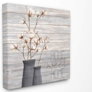 Stupell Industries Grey Sweet Home – Lienzo decorativo para pared, diseño de flores en jarrón, 17 x 17 pulgadas Stupell Industries Grey Sweet Home – Lienzo decorativo para pared, diseño de flores en jarrón, 17 x 17 pulgadas