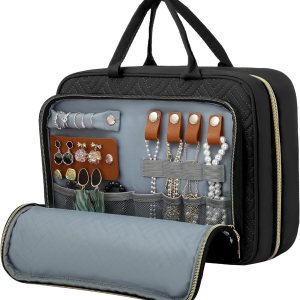 WOOMADA Neceser con gancho para colgar, bolsa de aseo de viaje de lona, bolsa grande de maquillaje de viaje, organizador de cosméticos para juego de WOOMADA Neceser con gancho para colgar, bolsa de aseo de viaje de lona, bolsa grande de maquillaje de viaje, organizador de cosméticos para juego de