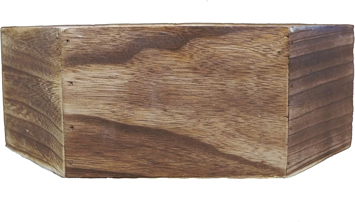 Admired By Nature – Juego de 3 cajas de madera color marrón de 11.8 pulgadas ABN5E100-NTRL – Recipiente hexagonal