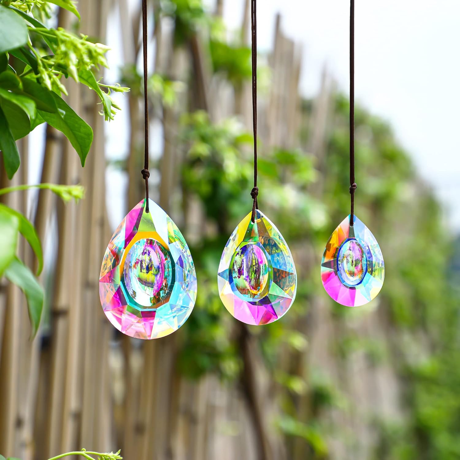 Prismas de cristal para colgar en la ventana, atrapa el sol, revestimiento AB para fabricante de arco iris, prismas de cristal, colgante para