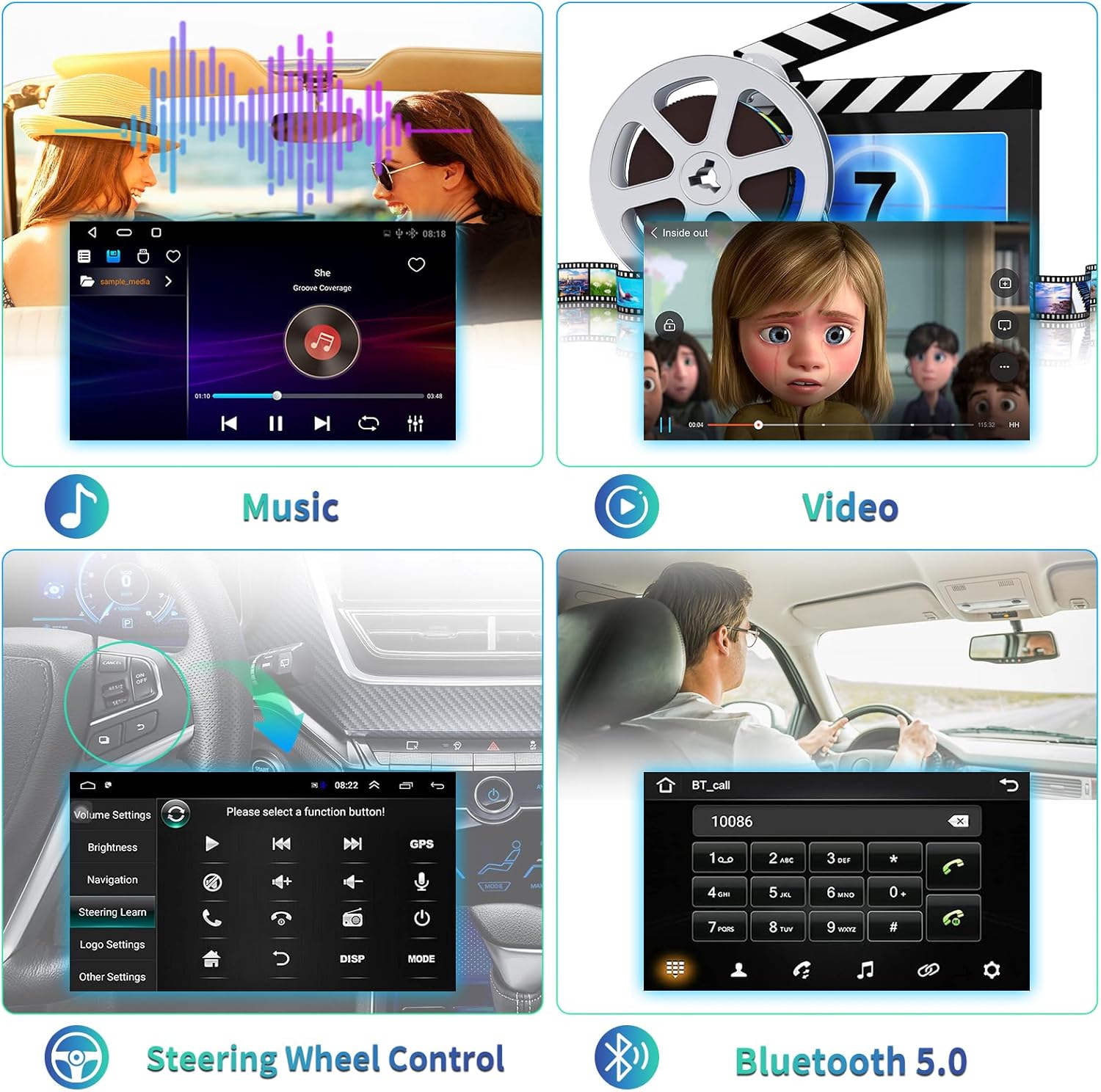 5GWIFI 4G+32G Android 13 Radio estéreo de coche para Hyundai Elantra 2011 2012 2013,9.2 ” pantalla táctil radio de coche con inalámbrico Carplay