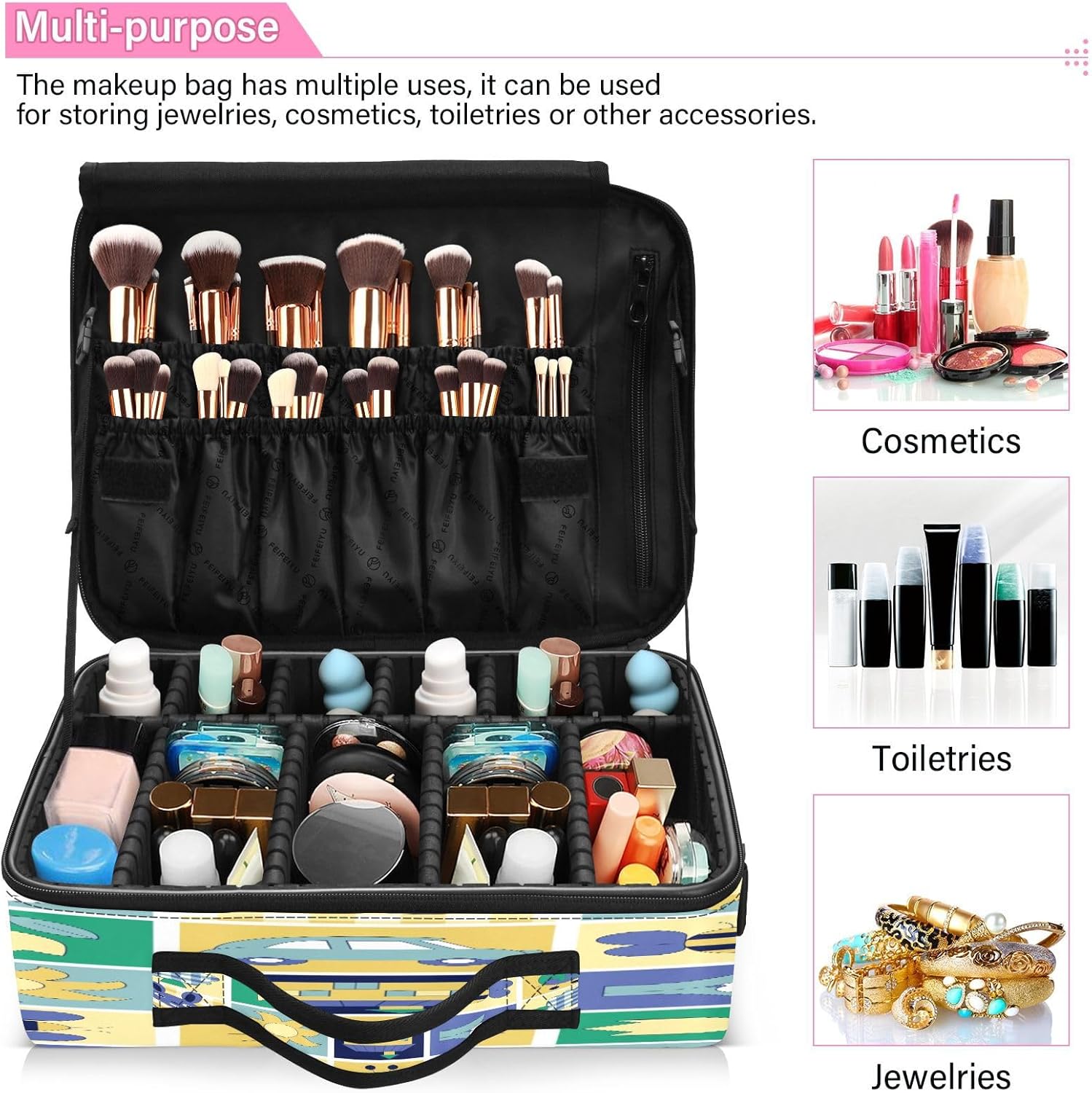 Plaid Cartoon Cute Animals Kids cosmetic makeup bag large toiletry travel bag large make up bag travel makeup bags for women bolso para maquillaje