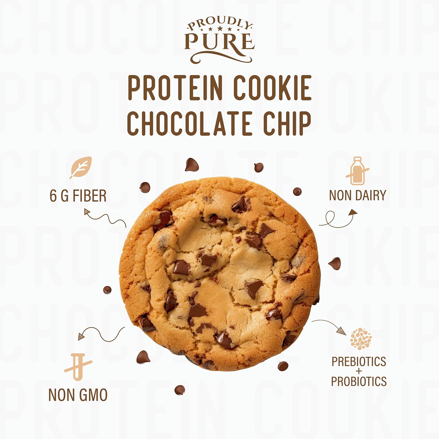 Proudly Pure Deliciosas galletas de chocolate con proteínas, 8 gm, proteína vegetal, bajas en carbohidratos, galletas veganas aptas para el fitness,
