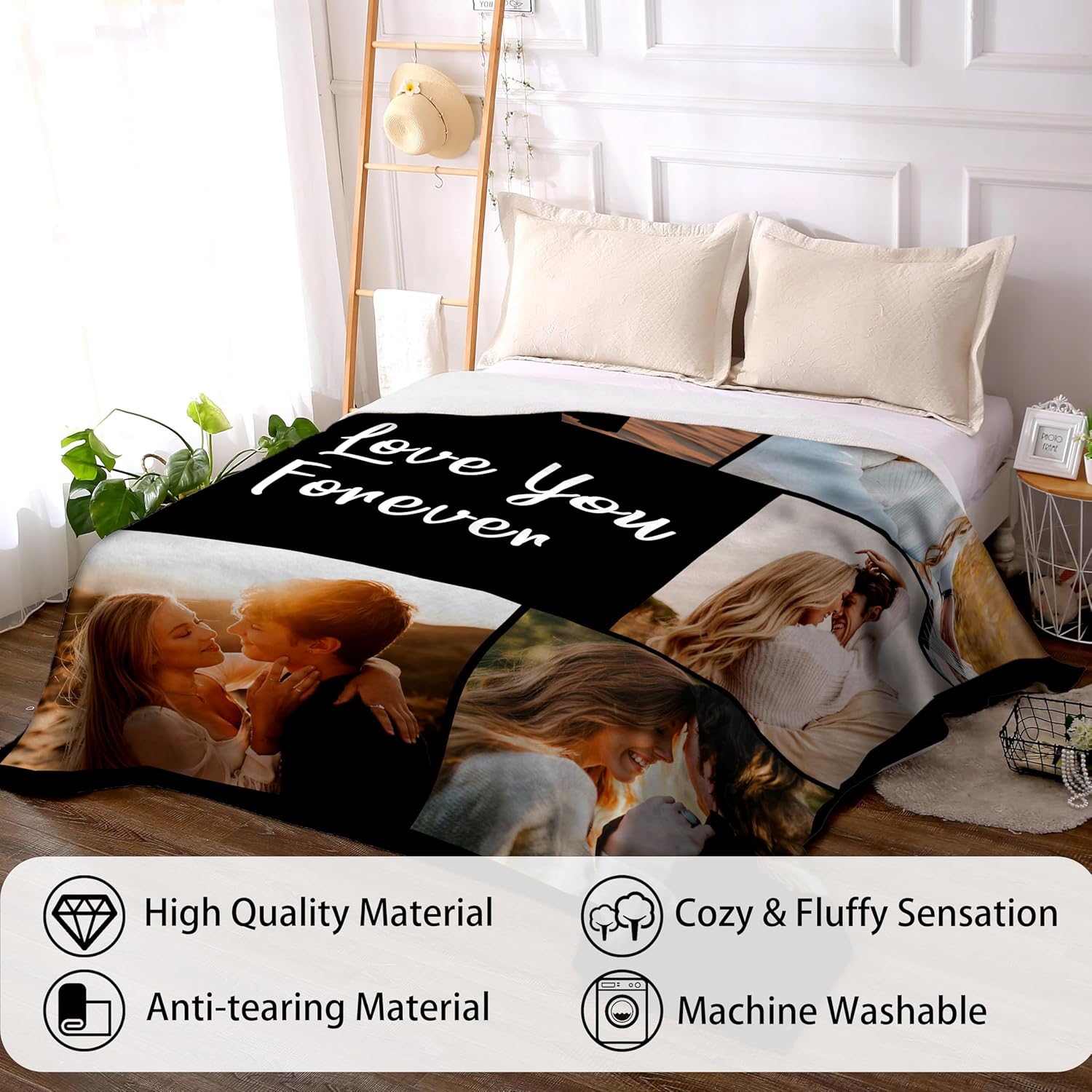 Funny DIY Manta personalizada con texto fotográfico, regalos personalizados para mujeres y hombres, manta de imagen personalizada para bebé, madre,
