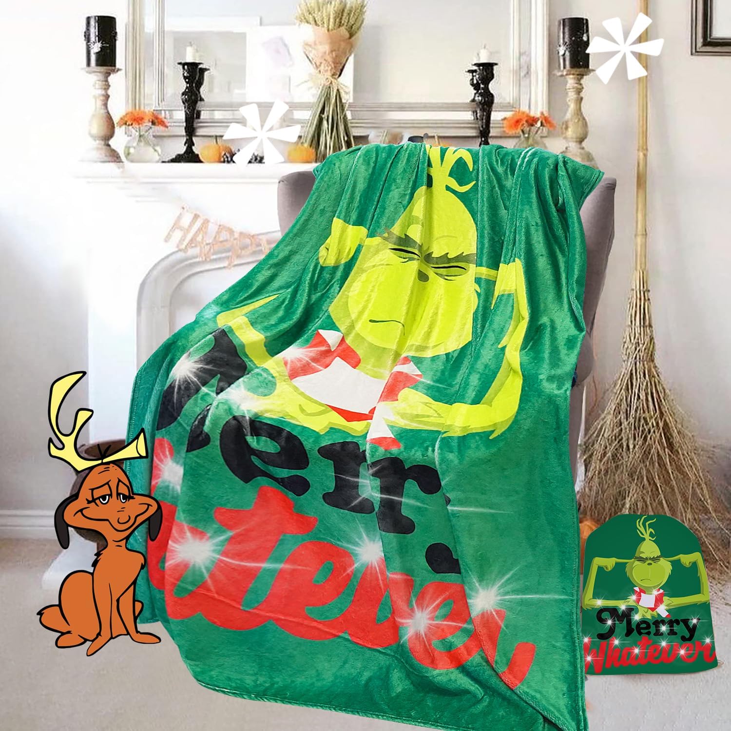 Metawu Manta de Navidad de 60 x 50 pulgadas, manta de forro polar para el hogar, cama, sofá, sillas, dormitorio
