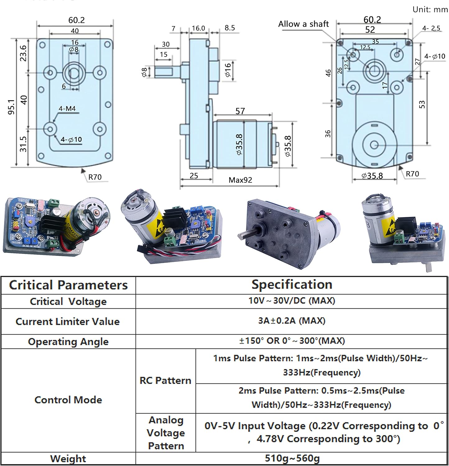 ASMC-04B robot servo de alta potencia de alta potencia de alta potencia 12V  24V 396.8 lbs.cm manipulador robótico grande para RC Smart Car