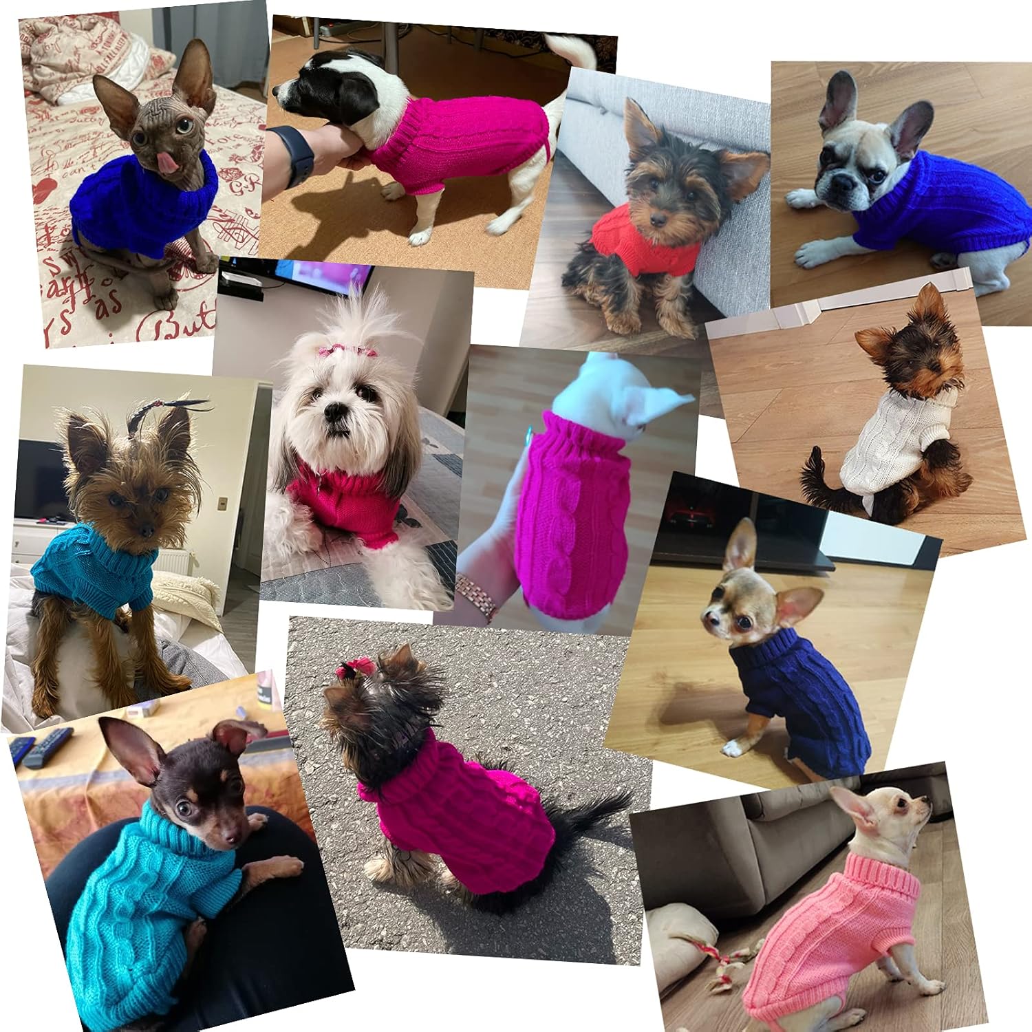 Suéteres para perros pequeños, suéteres para mascotas, ropa de punto clásica de invierno para niñas, niños, ropa de perro, abrigo de chihuahua, ropa