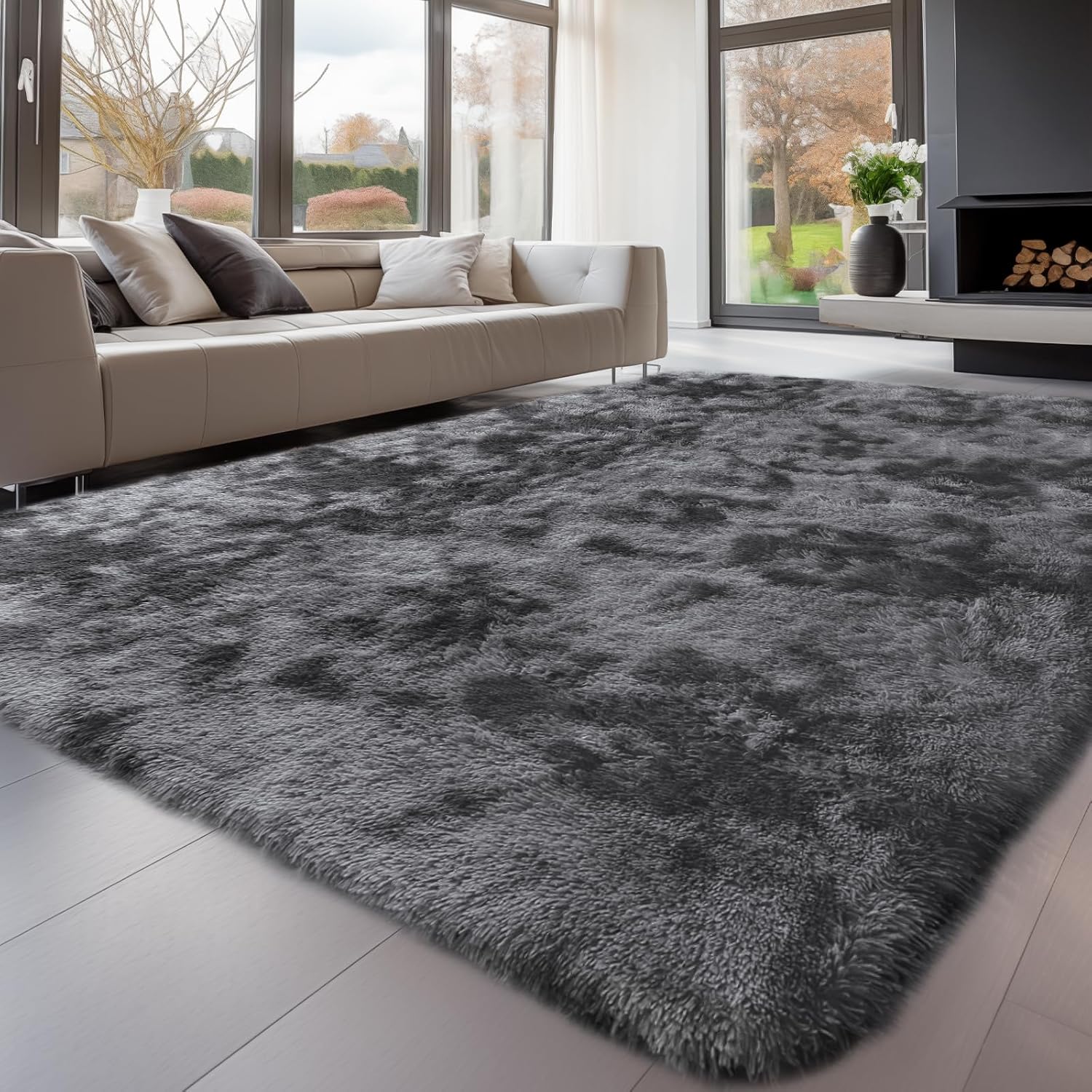 Sour Lemon Alfombras de área de 8 x 10 pies para dormitorio, sala de estar, alfombra de área grande, alfombra peluda de felpa suave, alfombra de