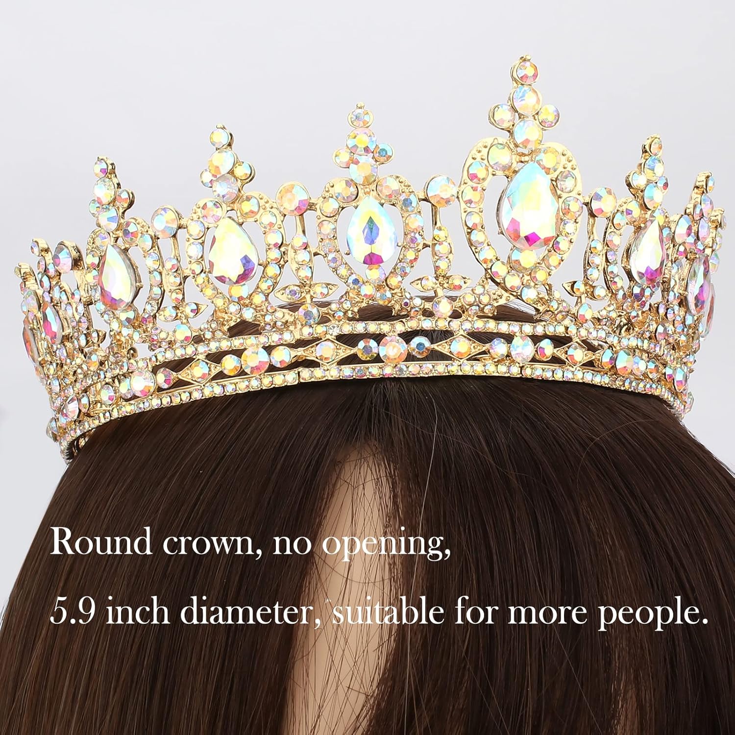COCIDE Corona de reina para mujer, tiara de cristal y corona para niña, accesorios para el cabello para boda, novia, fiesta de cumpleaños,