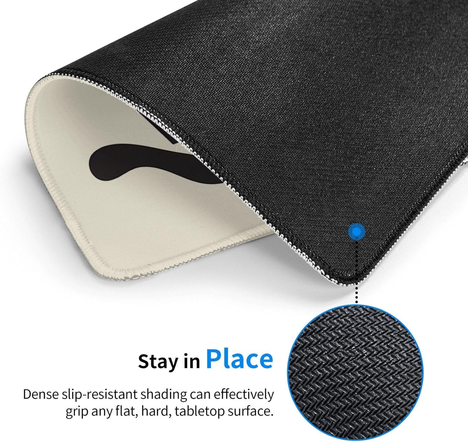 Divertida alfombrilla de mouse cuadrada con diseño de gato negro para mouse inalámbrico para computadora de oficina pequeña, alfombrilla de mouse