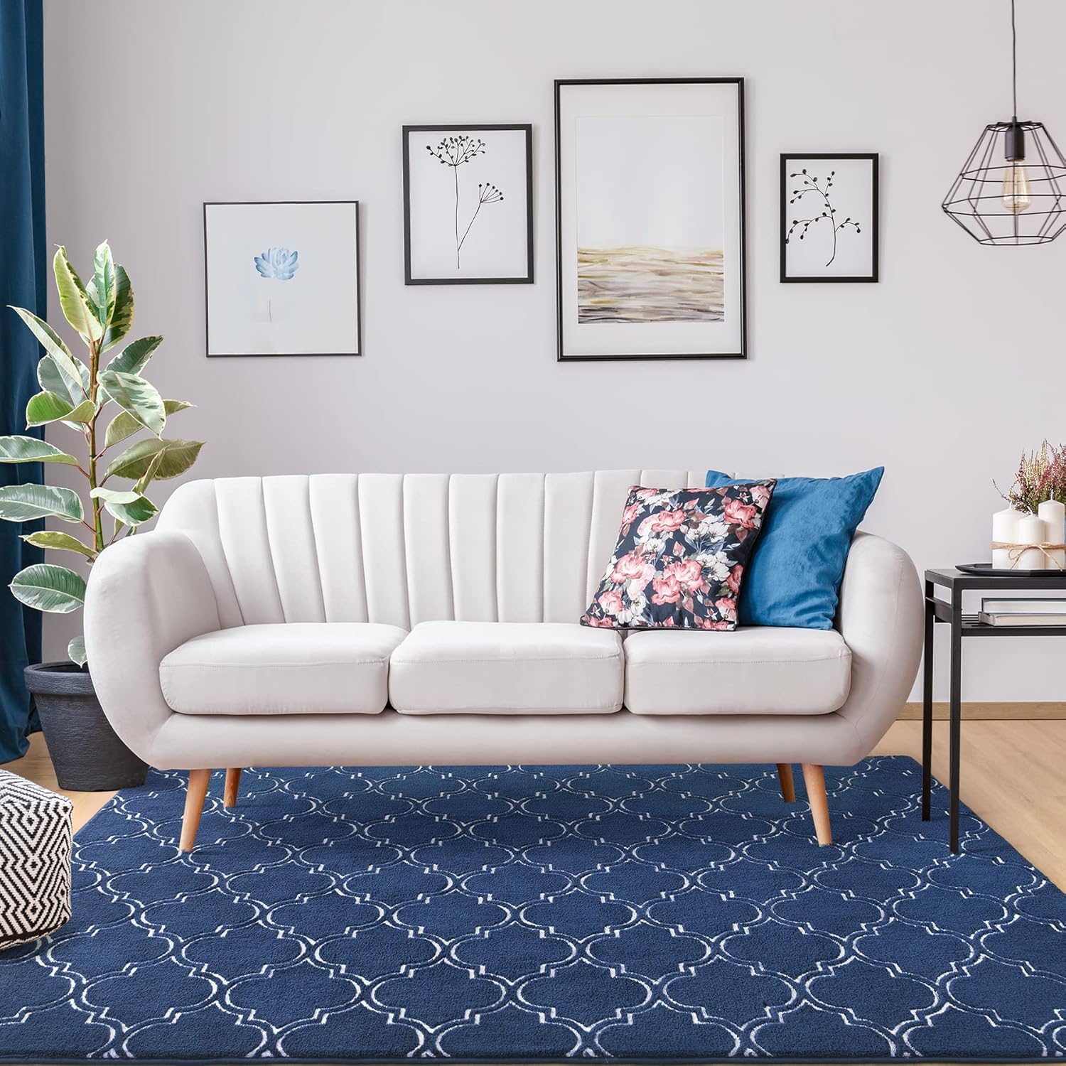 Chicrug Shag – Alfombra geométrica moderna para dormitorio, alfombra de interior de espuma viscoelástica, de 5 x 7 pies, alfombra mullida para sala