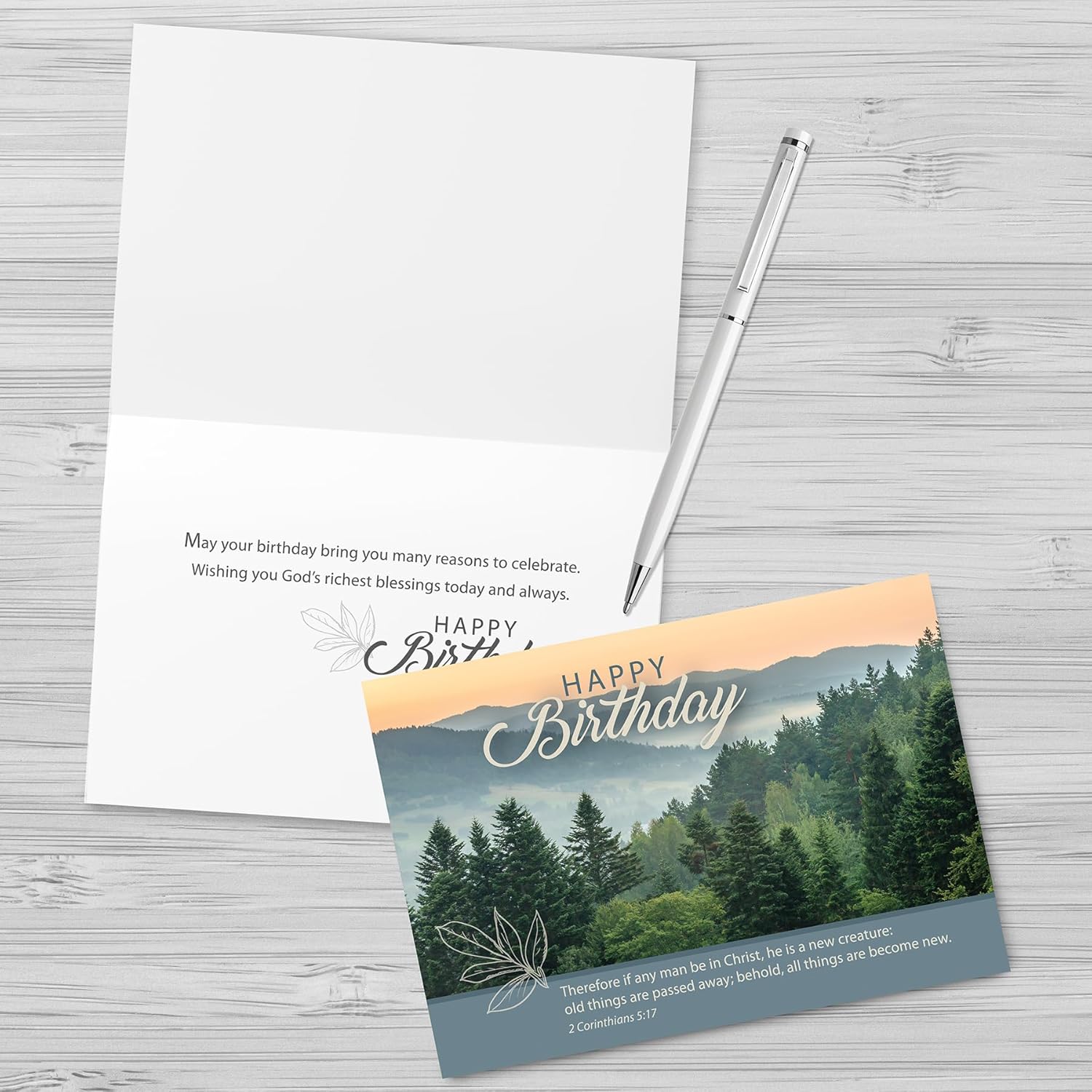 Faithfully Yours Designer Greetings Landscape – Surtido de tarjetas de cumpleaños en caja, majestad de Dios con versículos bíblicos de las