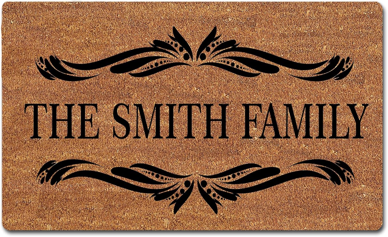 Tapete personalizado para puerta con nombre de la familia, diseño personalizado, tapete de bienvenida para puerta delantera, tapete de entrada para