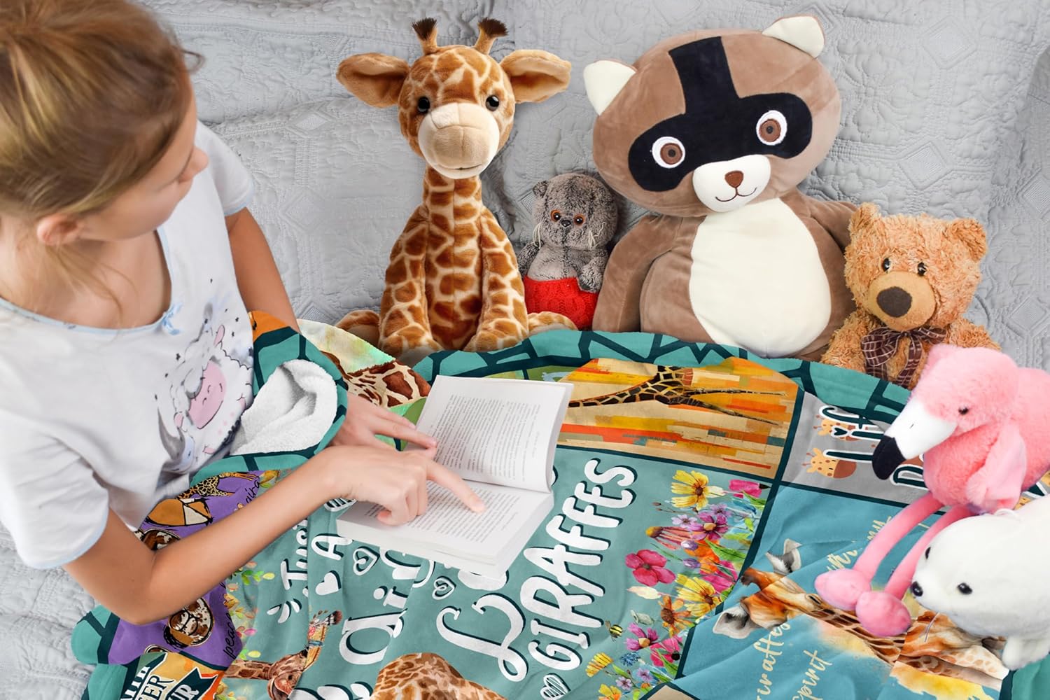 QOJUYO Regalos de jirafa, manta de regalo de jirafa de 60 x 50 pulgadas, regalos de jirafa para mujeresniñas, regalos de jirafa para amantes de