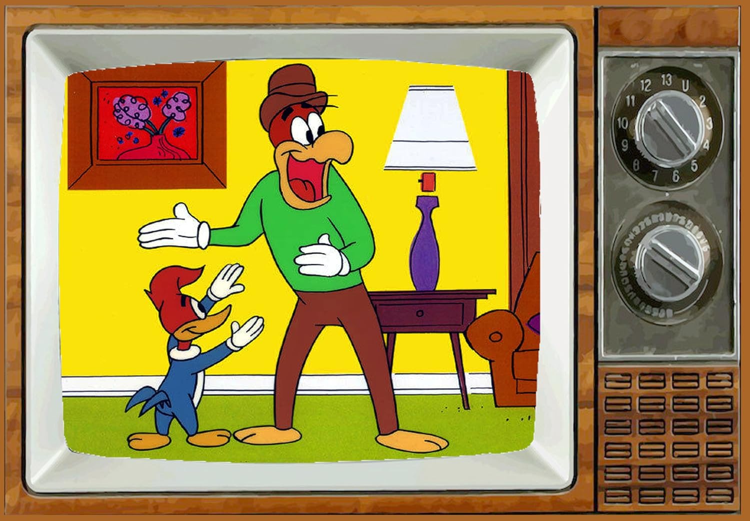 Woody Woodpecker – Imán para nevera de TV, 2 x 3 pulgadas, arte sábado por la mañana, dibujos animados, refrigerador, nostálgico, retro, C