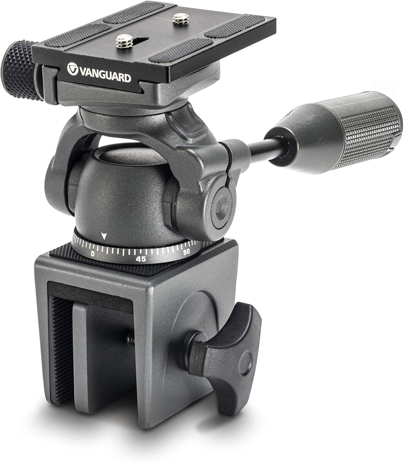 VANGUARD VEO2PH-28WM – Soporte de ventana de metal con cabezal panorámico y placa de liberación rápida compatible con Arca, gris oscuro